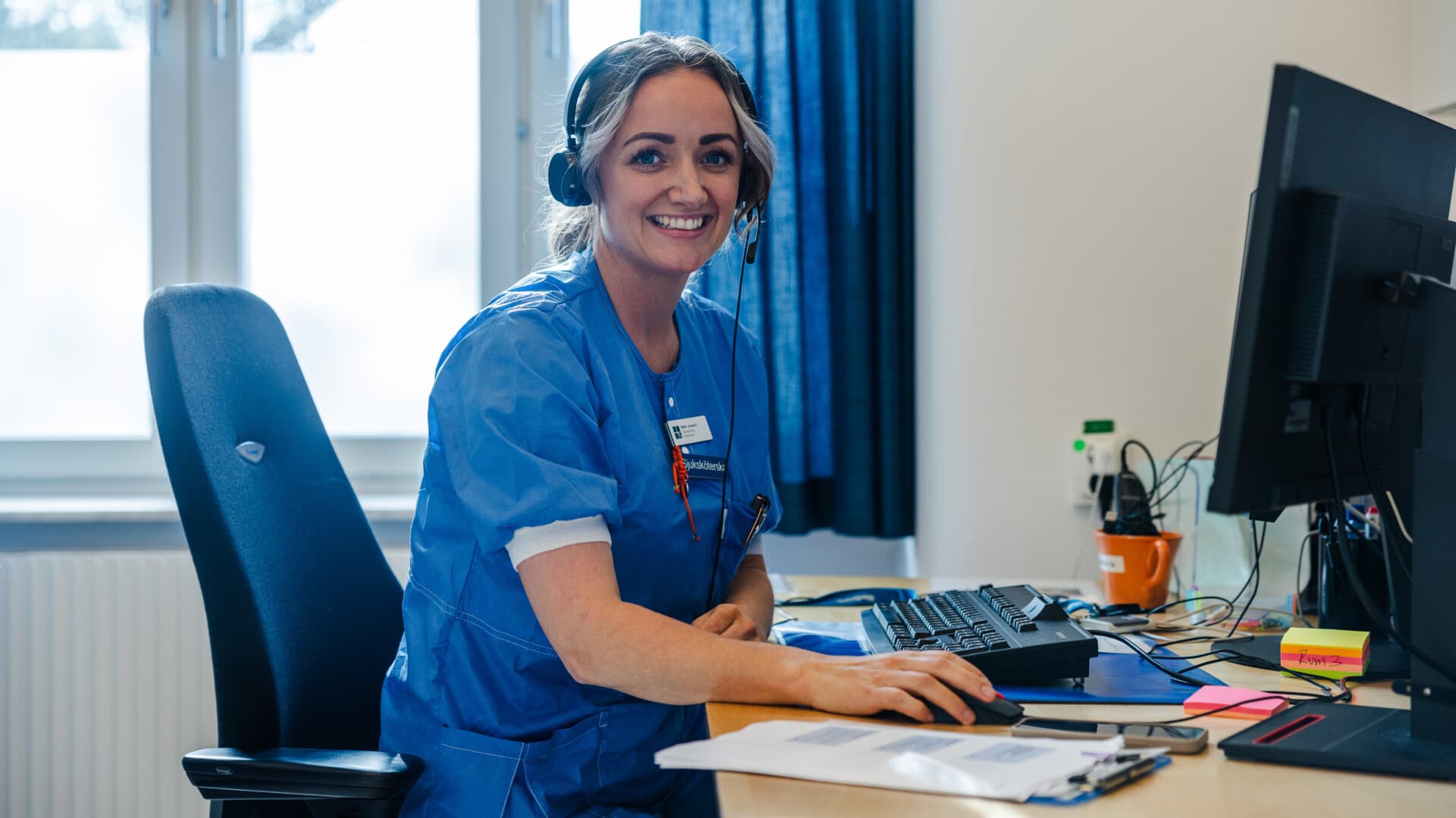 Malin Jansson i gång med samtal på Hjärtcentrum. Malin Jansson i gång med samtal på Hjärtcentrum.