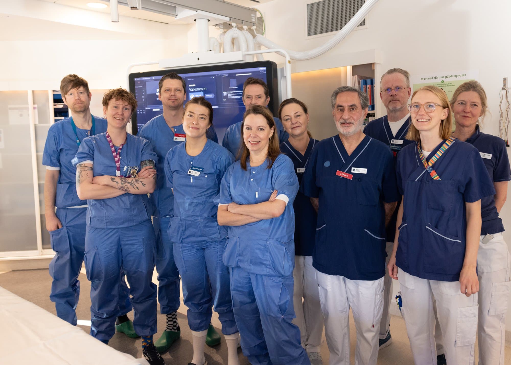 Teamet på Angiolab. Nästan hela teamet på Angiolab samlades första dagen med nya schemat.