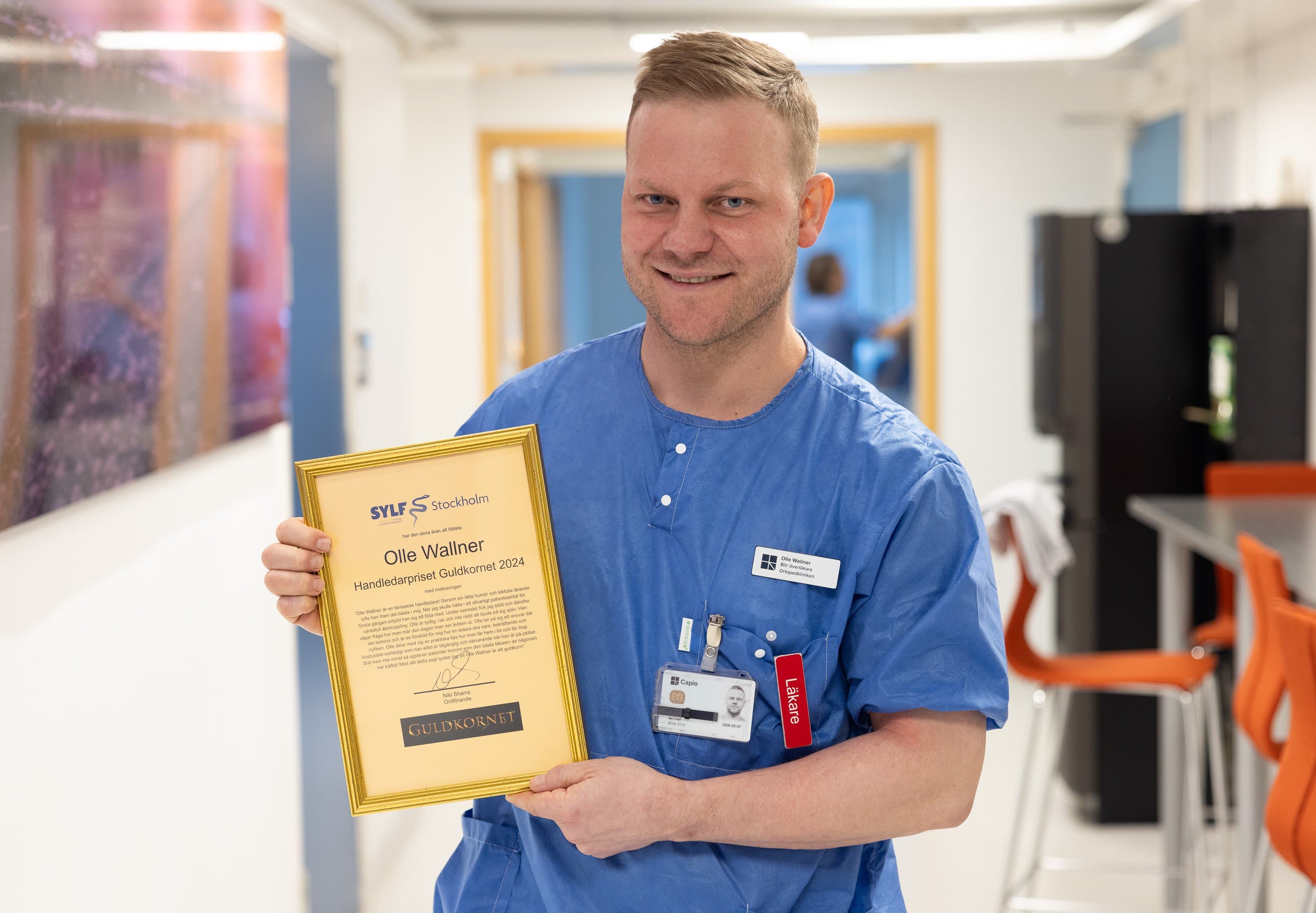 Olle Wallner får Guldkornet för sin handledning Olle Wallner får Guldkornet för sin handledning